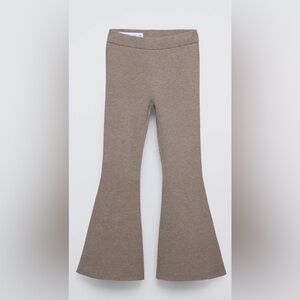 Zara Girl’s Flared Knit Leggings Taupe Brown Size 8/9